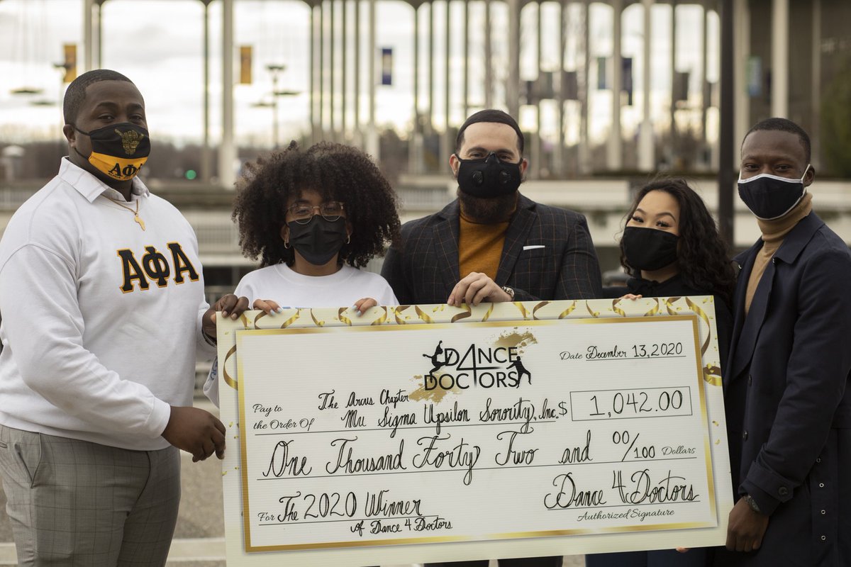 tchako_fall's tweet image. Congrats to the Arcus Chapter of Mu Sigma Upsilon Sorority, Inc. for winning the #Dance4Doctors Challenge🤝🥇They won $1,042.00. With $11,317 raised to Doctors Without Borders, we’re happy to announce the end of the competition! Thank you for all the support! See you next year!💛