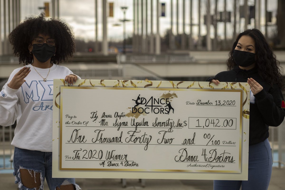 tchako_fall's tweet image. Congrats to the Arcus Chapter of Mu Sigma Upsilon Sorority, Inc. for winning the #Dance4Doctors Challenge🤝🥇They won $1,042.00. With $11,317 raised to Doctors Without Borders, we’re happy to announce the end of the competition! Thank you for all the support! See you next year!💛
