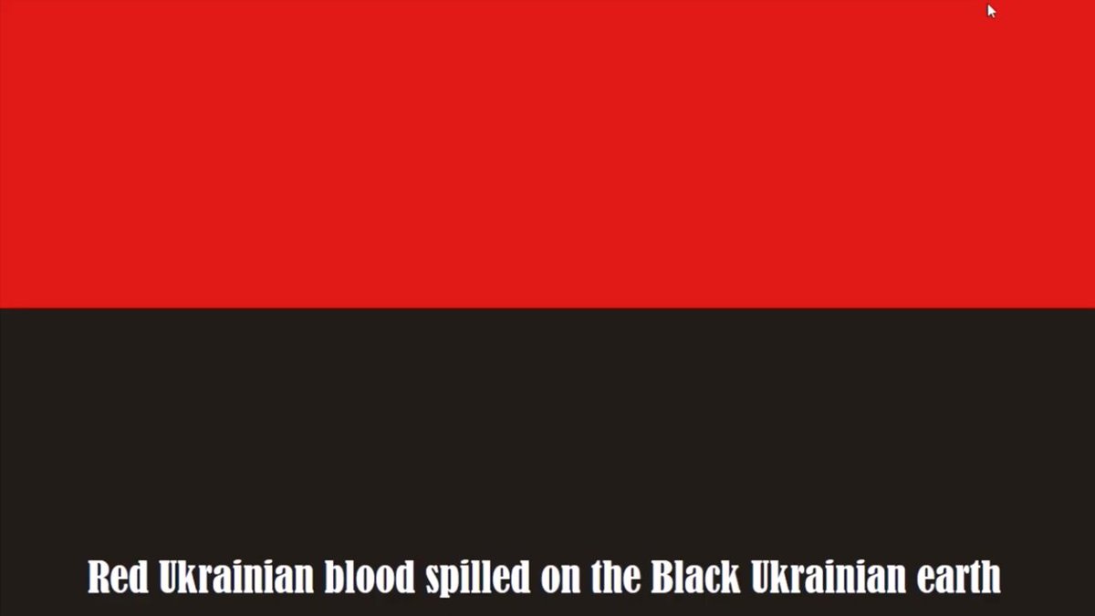 In November 2017, likely in conjunction with the FLEX program, Sydii uploaded a "presentation about my home country for International Educational Week" to her Youtube account, which featured this explanatory image about the Blood & Soil meaning behind the red & black OUN-UPA flag