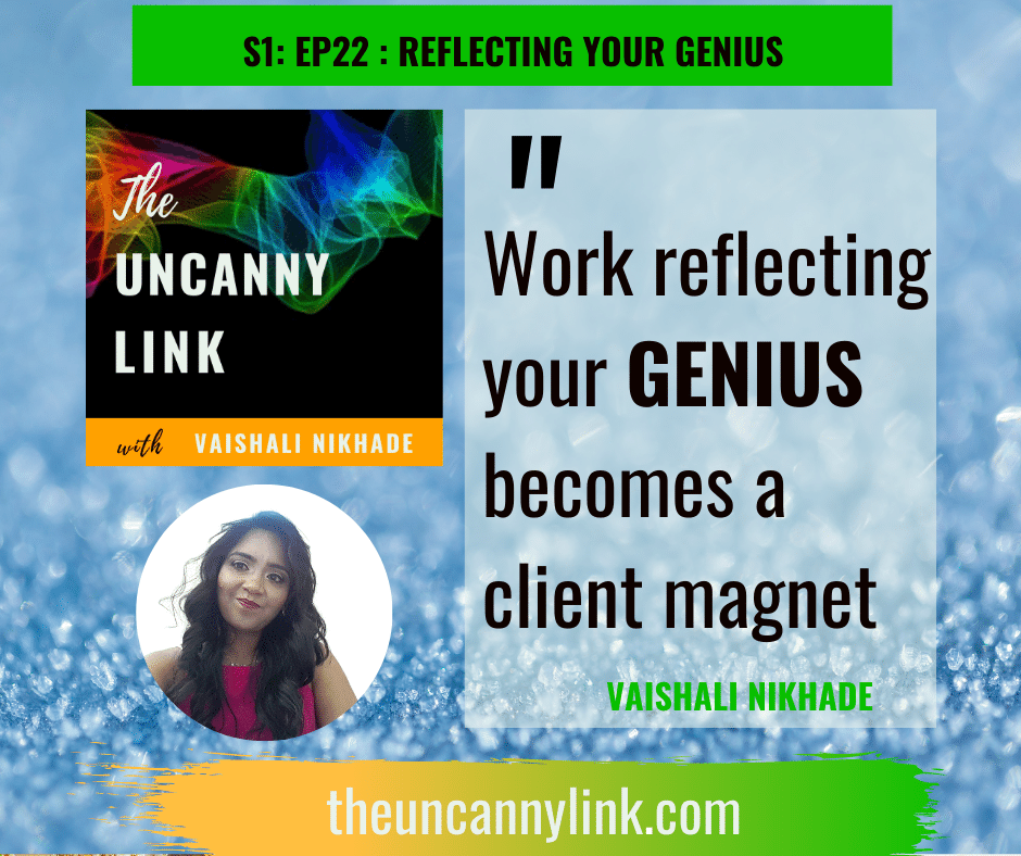 While your new ideas are conceived at a spiritual level, when you work on them physically, you inherently end up reflecting your genius through your work. Listen to the complete episode here: theuncannylink.com/s1-ep22-reflec…
 #theuncannylink