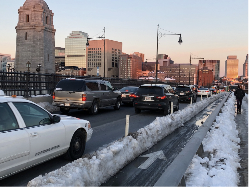 For the questioner who asked how we clear snow from bike lanes "around the bollards."Like this.49/?