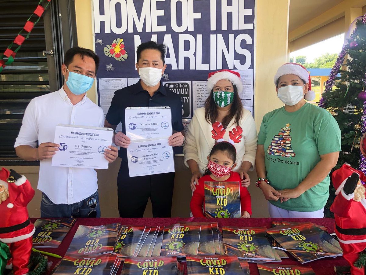 GuamDOE's tweet photo. Thank you to the Andrea R. Ilao Foundation for the generous donation of over 300 books titled “Coping with COVID-19 When You’re a Kid” by C.J. Urquico. Both Mr. Urquico and Mr. John Ilao from the Foundation delivered 100 books to Machananao Elementary School Tuesday morning. https://t.co/an0lIEXcxv