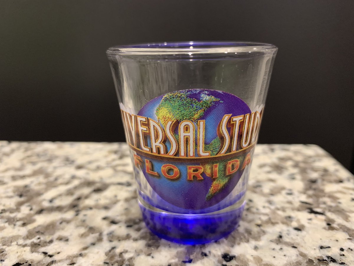 Day 44: In lieu of travel I’d like to do a tour of past trips via shot glasses. This was from our family trip to see Harry Potter world, and the Simpsons, and I think there was a Dr. Seuss land. Diagon Alley was really well done. Cool stuff.