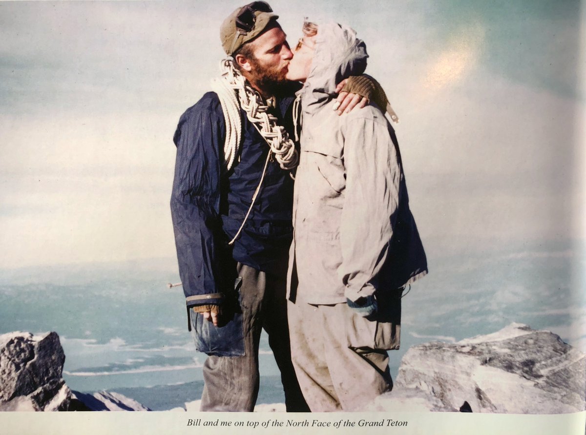 31. So, in fact, the North Face of the Grand Teton is rather a big deal among mountain climbers. That's particularly true prior to the mid-1950s when equipment improved. And Jolene drops a photo of being kissed atop the North Face. Pretty cool!
