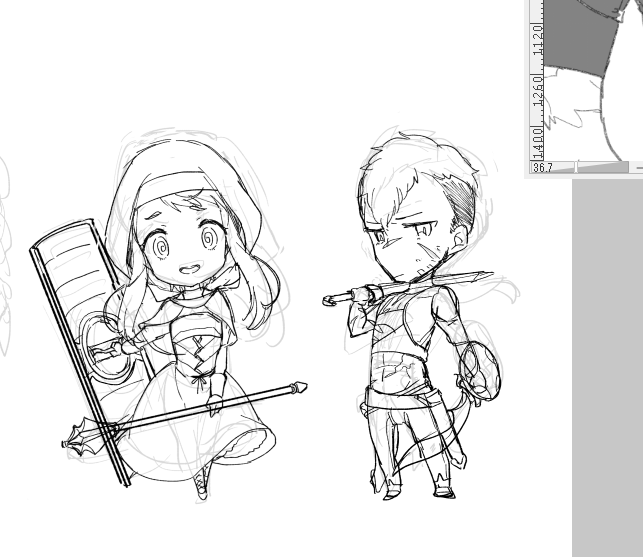 自分のデザインしたキャラクターをSD絵に落とし込んでいます。 