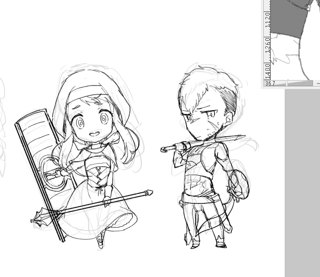 自分のデザインしたキャラクターをSD絵に落とし込んでいます。 