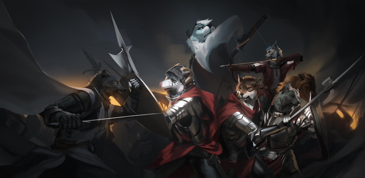 Finally got around to finish the ych from MFF.
<a href="/KinsoWolf/">Kinso Wolf</a> <a href="/RaytingTW/">Ray Ting 雷霆 🔜 FWA, UTFG</a> <a href="/darkcyanblade/">Daryan</a> <a href="/Thegunner21/">Gunner^</a> <a href="/RakanHowls/">Rakan</a> @snowmethemoney