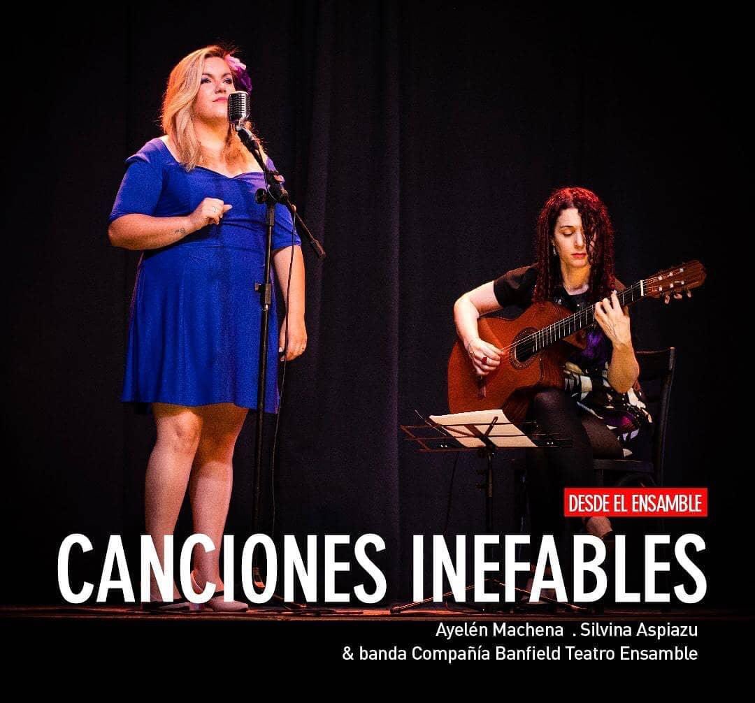 #Lunes 28/12, 21 hs
CANCIONES INEFABLES 
Ayelén Machena / Silvina Aspiazu &amp; banda / Compañía Banfield Teatro Ensamble

Canciones de toda la vida
Un espectáculo de música y teatro realizado en la sala de BTE

👉Vía youtube.com/teatroensamble
#Gratis 
🎫 👇teatroensamble.com.ar