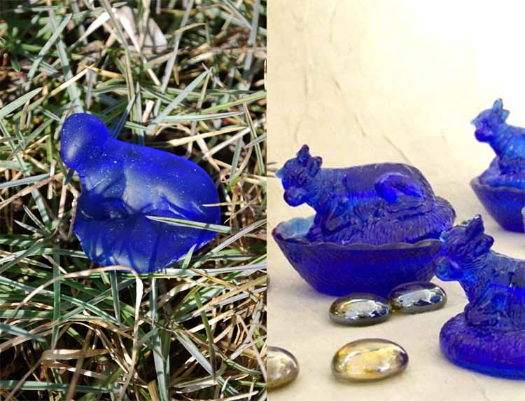 offshoreoddity's tweet photo. Happy 12 days of #Oddmas! Day 4: A blue sea glass cow that used to be the lid of a Fenton salt cellar. Found in New Jersey. https://t.co/7LsvTVxQed