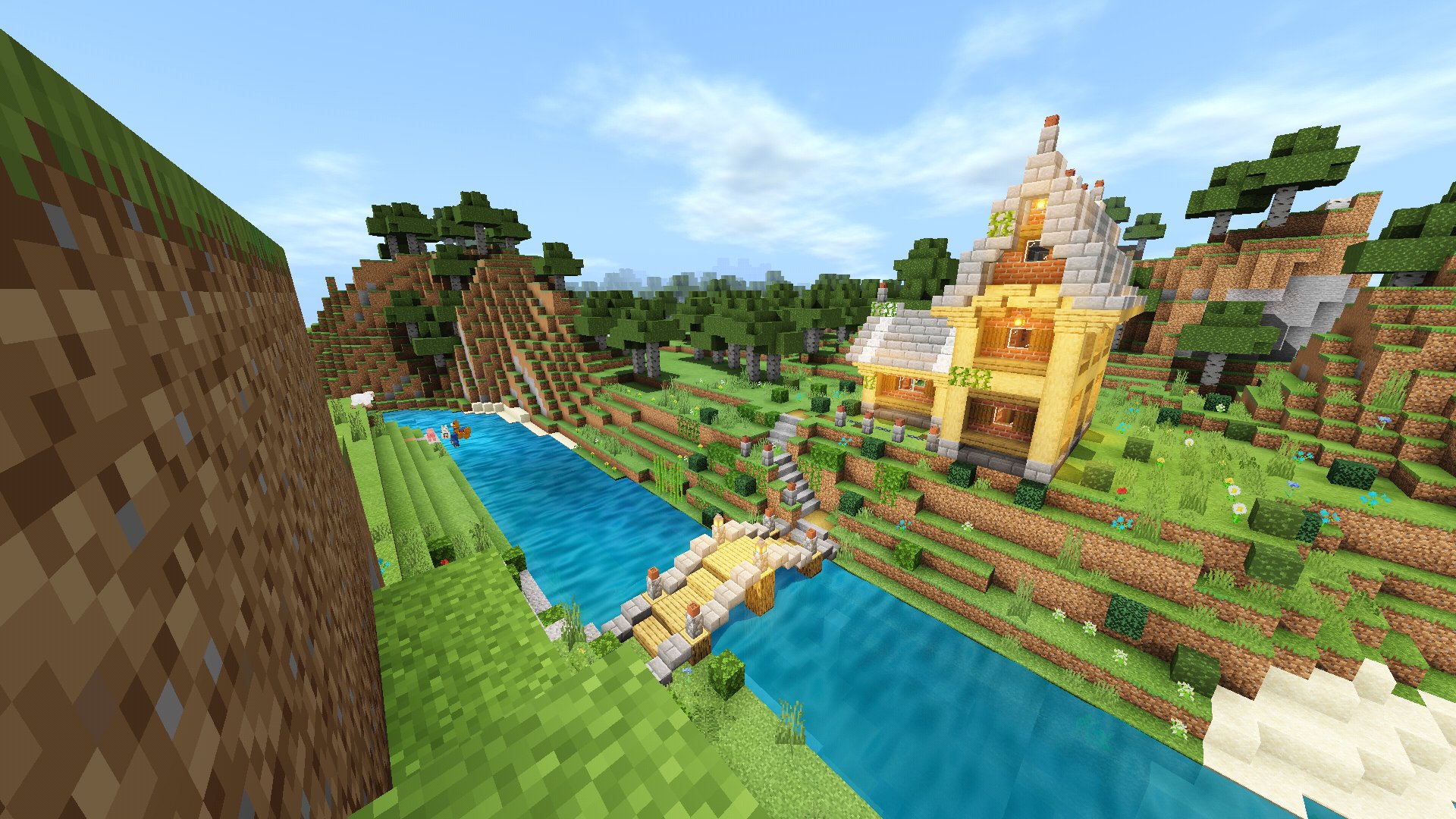 よさウサギ 洋風の家を建てましたー 皮を剥いだ原木ってやっぱり便利 マイクラ マイクラ建築 マイクラ