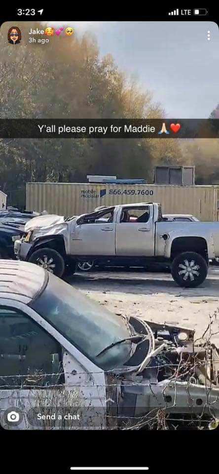 What Her truck looked like after being hauled in.She is home and resting and healing.PRAISE THE LORD 🙏🙏🙏