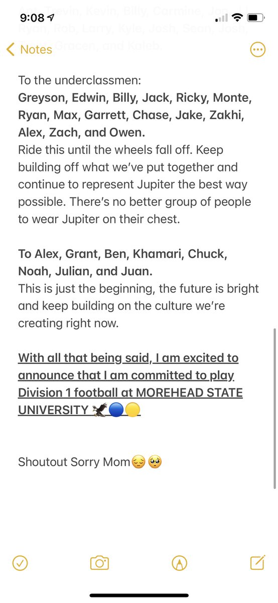 CristianOrth's tweet photo. I couldn’t be more excited to announce my Commitment to play college football at Morehead State University. Huge thank you to everyone who has helped me reach the point I’m at today. @JupiterWarriors @1tribebball @Josh_Brooks_20 @KyleShortridge   @SlookyRozay34 @danev561 https://t.co/Cd9fdu5Een