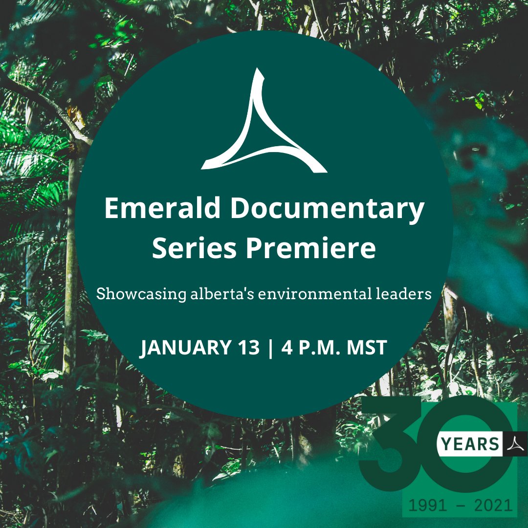 Join us on January 13, 2021 at 4 p.m. (MST) for an #interactive @GreenShows experience as we launch the latest videos in our #documentaryseries! The best part, registration is free! Get your ticket here: bit.ly/37iHfBN #albertaemeraldfoundation #alberta #emeraldawards