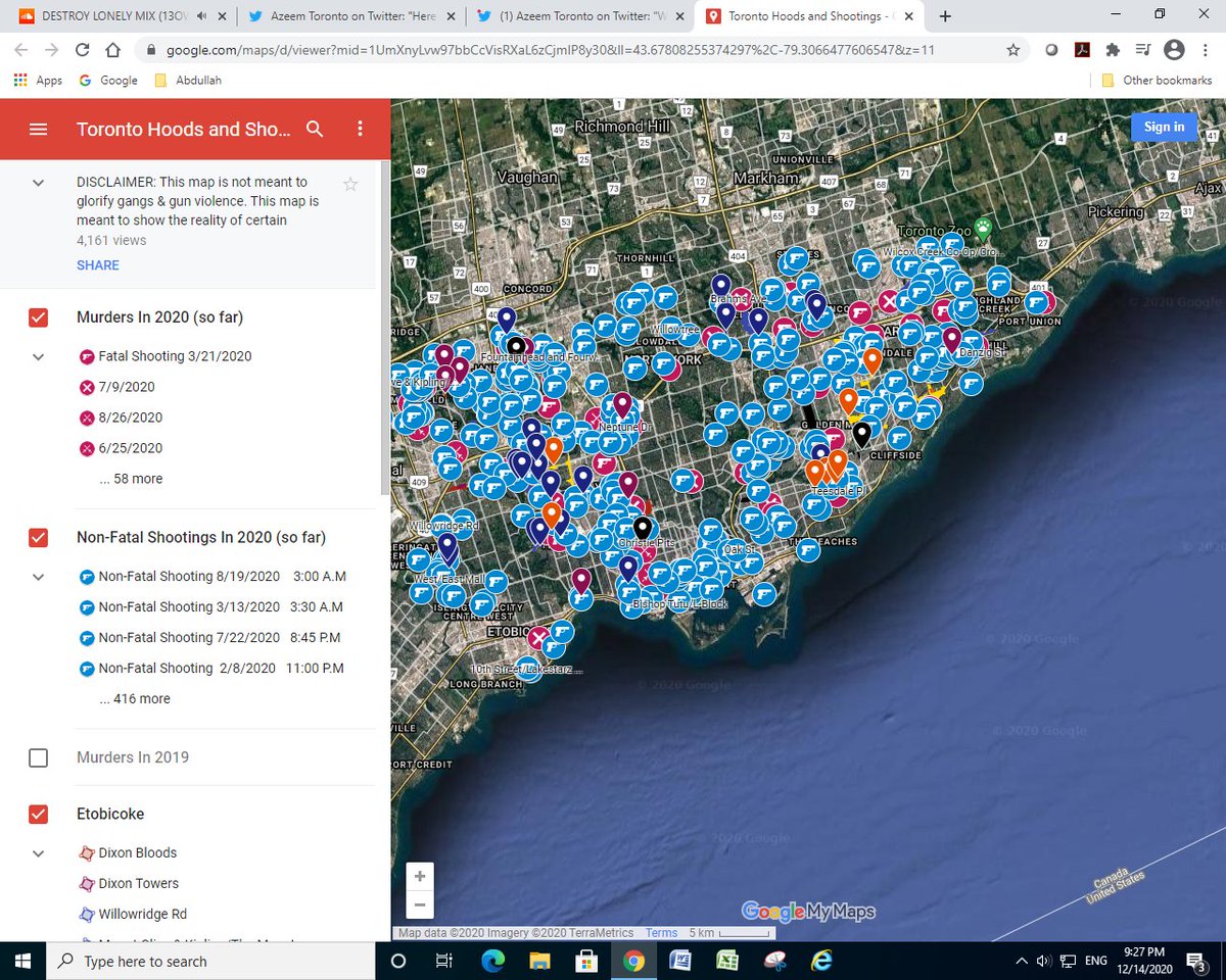 Use the legend on the left to turn on and off certain layers, since all the shootings can be very cluttering. It is recommended you access this map on a computer, using a phone will be painful as hell