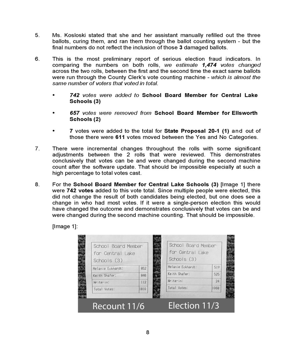 7. As of this hour, that's it for online news coverage of this highly disturbing report that calls into question the results of 2020 elections in multiple counties and multiple states. If you read the report, you'll see the vote switching documented in a school board race. 7/