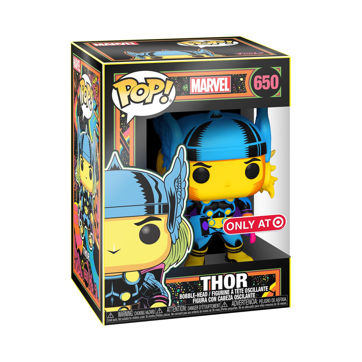 OriginalFunko's tweet photo. RT &amp; follow @OriginalFunko for the chance to WIN this @Target exclusive Black Light Thor Pop! #FunkoGiveaway #Funko #FunkoPop #Marvel #Thor https://t.co/vq1G8qMPGE