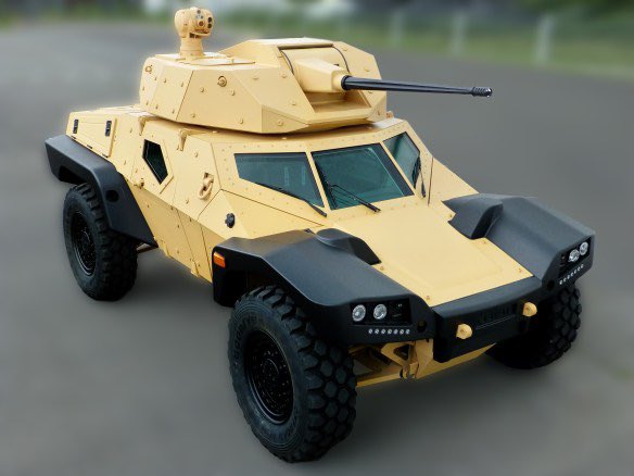 Minor_weapon_'s tweet photo. Panhard CRAB 
Cockerill CPWS無人砲塔を搭載し、25mmや30mmの機関砲などが搭載可能。装甲はIEDや14.5mm重機関銃に耐える。
https://t.co/gtQpxUPQ3Q