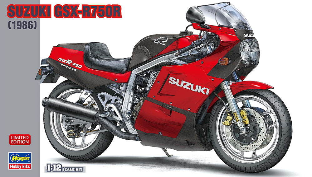 hasegawa_model's tweet photo. 【出荷完了】
新規パーツ追加でレーサー用ベース車両として限定生産された1986年式を再現！

1:12プラモデル
「スズキ GSX-R750R」

12月16日頃発売
https://t.co/SliwhYY0kN

#ハセガワ https://t.co/SLHZFhbPGU
