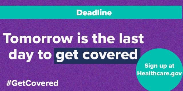 LAOut2Enroll's tweet photo. Tomorrow is your last chance to get health coverage through https://t.co/QC1e4iag1M for 2021. The deadline is quickly approaching. #GetCovered before it's too late! #EnrollByDec15. https://t.co/cCIr0O7lL9