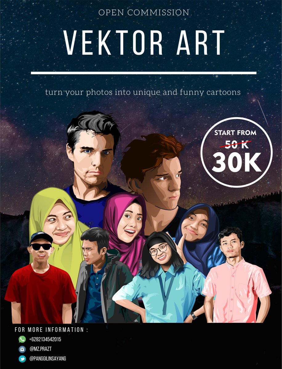 pras_design's tweet image. Bagi yang pengen ngasih kado unik buat pacar, temen, kakak, adek atau siapapun, yuk order vektor aja  🤩🤩🤩, pengerjaan cepat, hasil memukau, harga terjangkau, tunggu apa lagi, yuk buruan order 👉👉