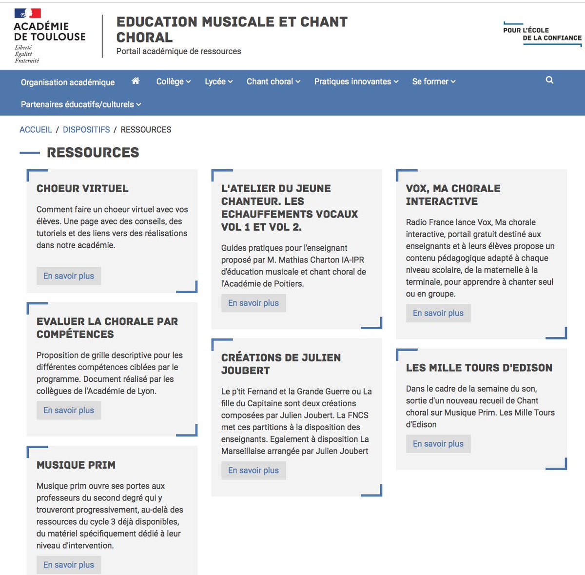 musique_edu_num's tweet photo. L'@MusiqueToulouse répertorie de multiples ressources 🎶 autour du #ChantChoral en #edmus : échauffements, tutoriel sur le choeur virtuel, évaluations par compétences, sites offrant des dossiers pédagogiques (#MusiquePrim , VOX @radiofrance, FNCS).
https://t.co/tEQNNFKcr6 https://t.co/uMobc3Fn1f