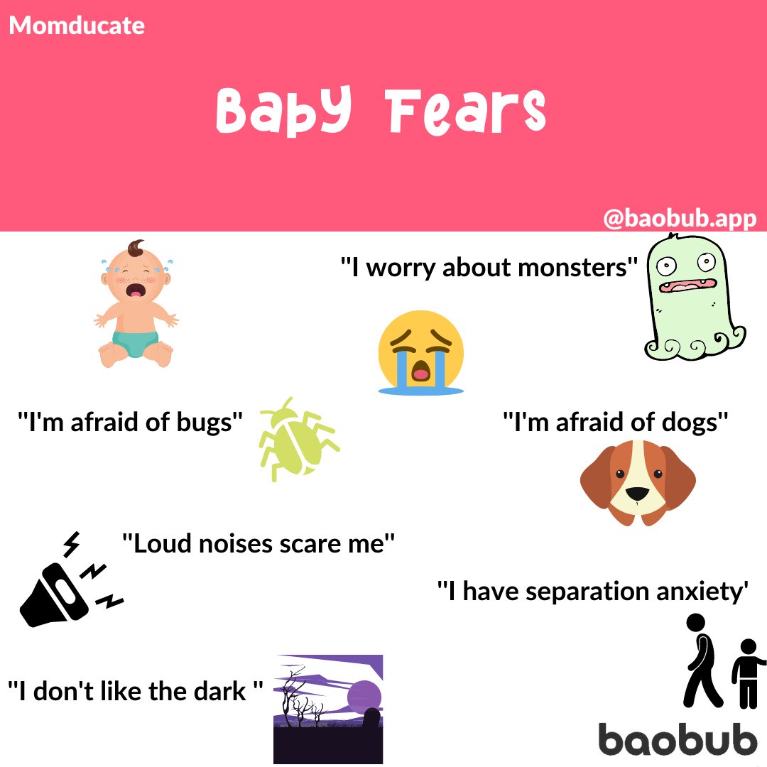 BaobubApp's tweet photo. It is normal for a baby to have fears 😱, as they are growing more and more aware of the world around them. https://t.co/HXqrAQCErs