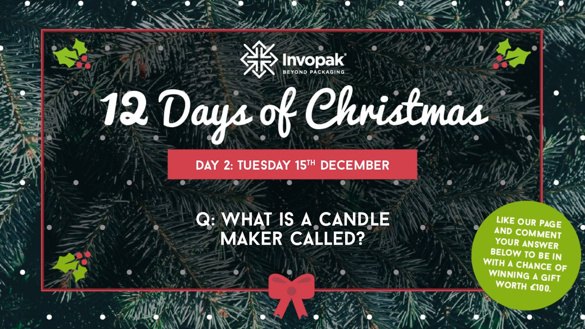 Today's question: What is a candle maker called?
A. Candelabra
B. Chandelier
C. Chandler

Like our page &amp; comment your answer below to be in the draw to win today's prize worth £100.