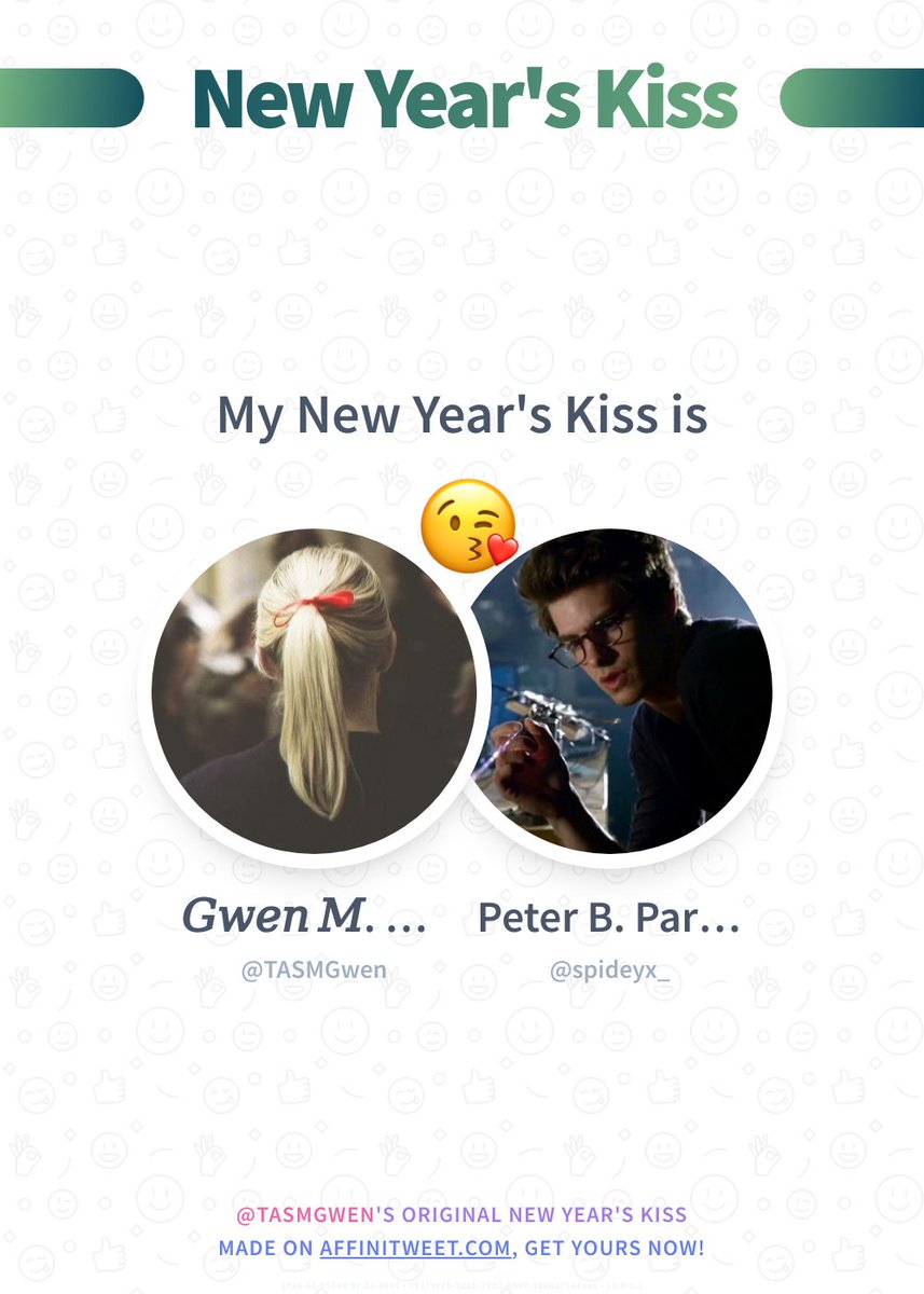TASMGwen's tweet photo. ✨ New Year's Kiss

I'm preparing my best last year kiss and first of the next year spideyx_ 😘💕
And you, who will you kiss at midnight?

➡️ https://t.co/WBcC4Is6IM https://t.co/iMopazKy5L