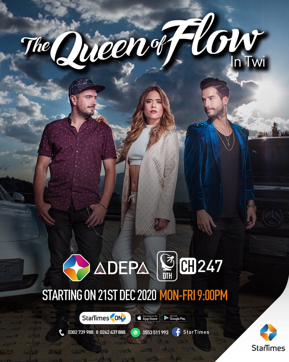 startimesghana's tweet image. Watch QUEEN OF FLOW (IN TWI), Mon-Fri at 9:00pm on ST Adepa Channel 247, starting 21st December. 

Download the StarTimes ON App now to watch Adepa TV on your phone📲bit.ly/3e4lk38.

#Queenofflow #Telenovelas #Love #StarTimestelenoveals #StarTimes