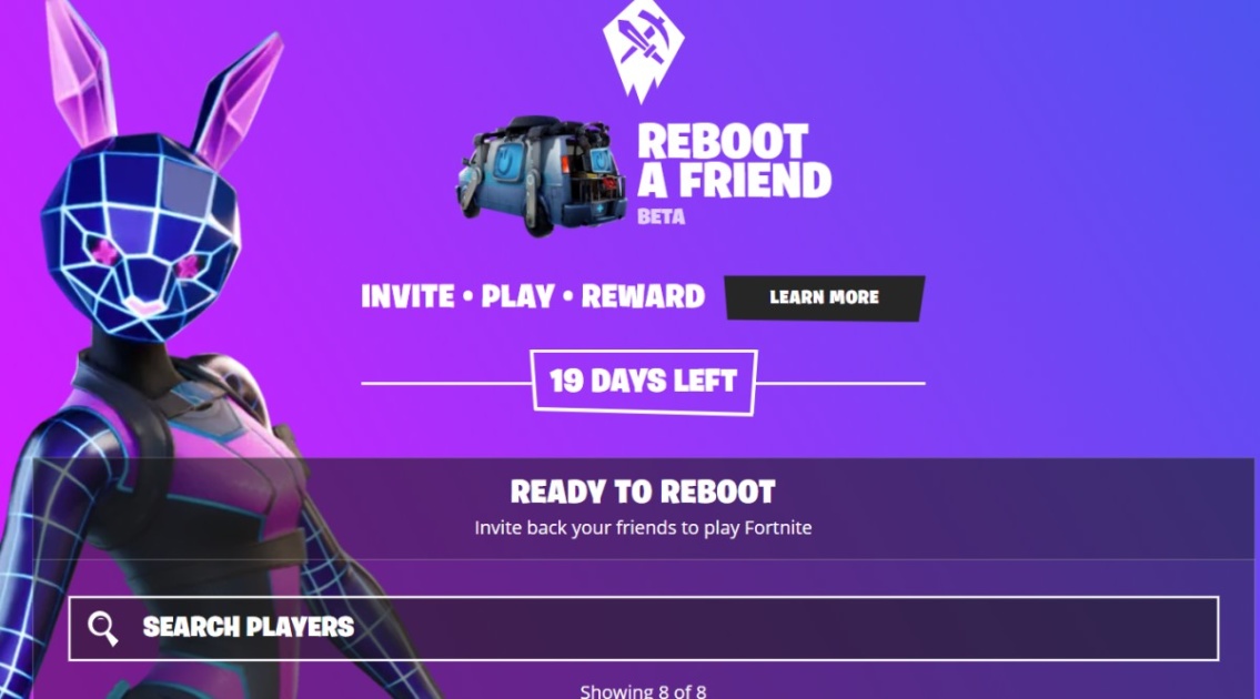 engadget's tweet photo. 'Fortnite' uses peer pressure on lapsed players with 'Reboot a friend' https://t.co/1lkY733dUc https://t.co/jwdLBjS3zy
