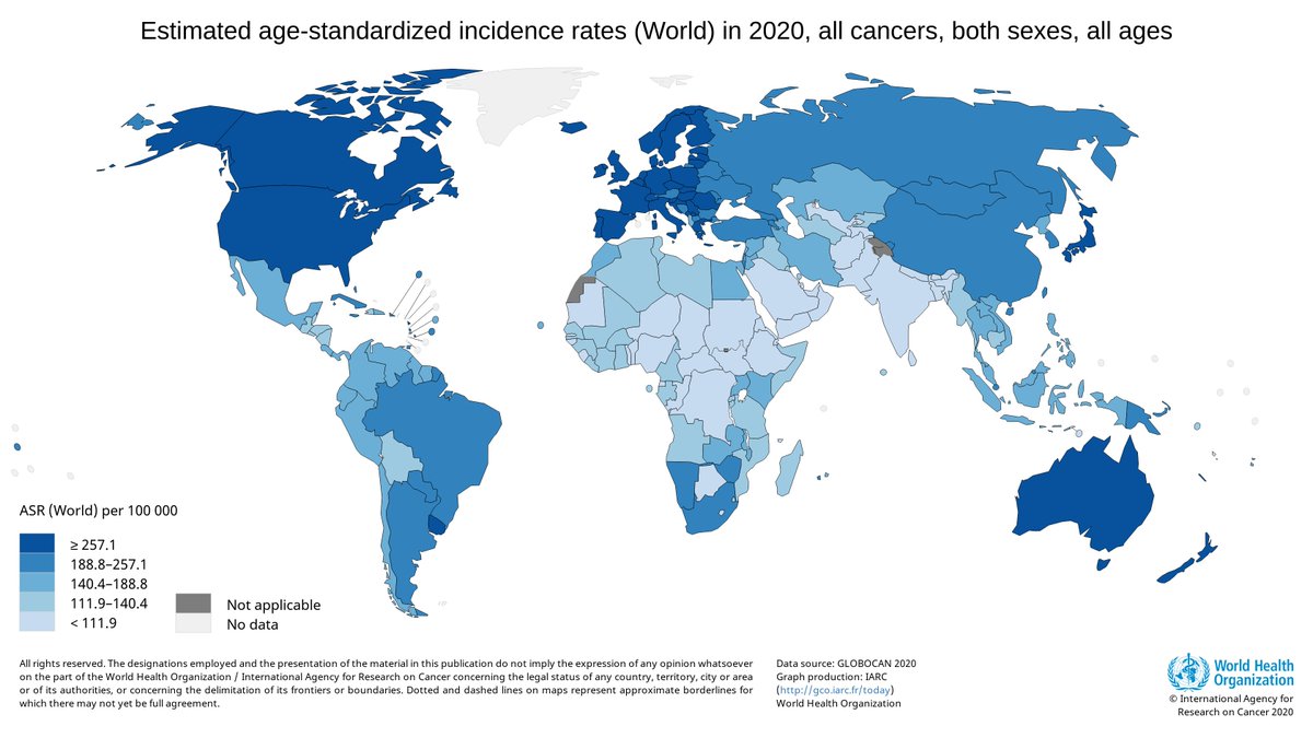New estimates of the global burden of #cancer in 2020 now published! #Globocan2020. IARC estimates that the cancer burden has risen to 19.3 million new cases &amp; 10.0 million deaths this year gco.iarc.fr/today/home