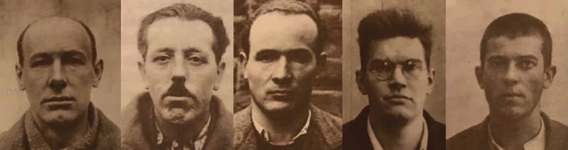 ANPIRomaPosti's tweet photo. Il #15dicembre1941 al poligono di #Opicina furono fucilati:#ViktorBobek, #SimonKos, #IvanIvančič, #PinkoTomažič e #IvanVadnal.
Seppelliti dai fascisti in una fossa comune,furono ritrovati solo dopo la #liberazione. Il #28ott45 a #Trieste furono celebrati i funerali solenni. https://t.co/ah7Z4jM0Yo