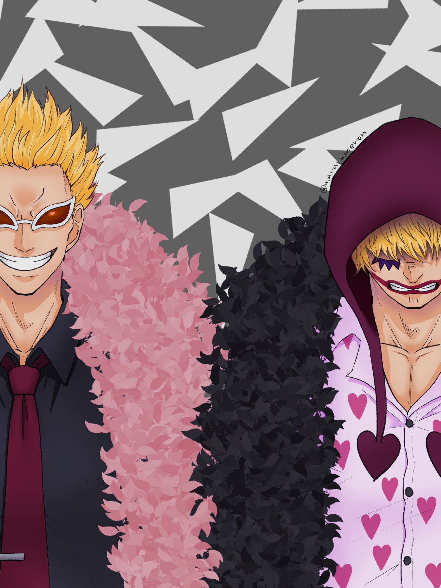 まるるめろん ドフラミンゴ ロシナンテ 小説表紙 対極的な表情のドフィとロシィ Onepiecefanart ドフラミンゴ Doflamingo コラソン Corazon T Co Hytgrl4sbz Twitter