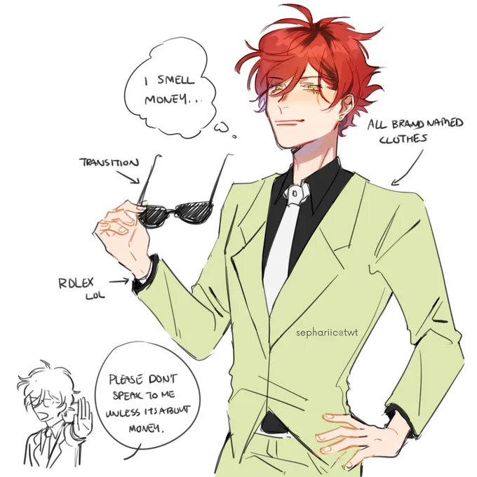 im gonna spam i dont care look at this mafia oc i made like over a year ago he's literally Mr. krabs 