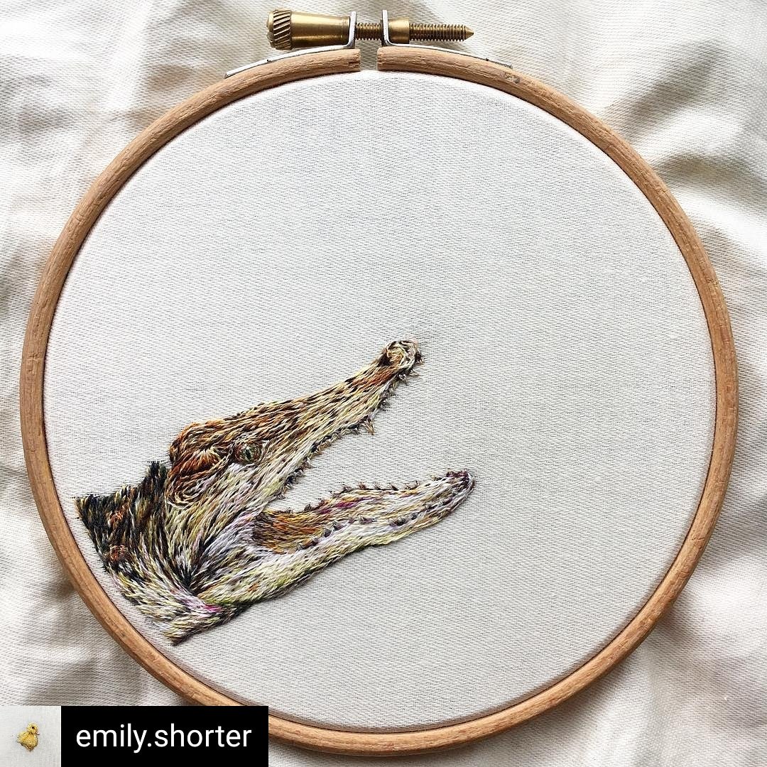 Crocodile created by member Emily Shorter #stitchedartisart #wildlifeart