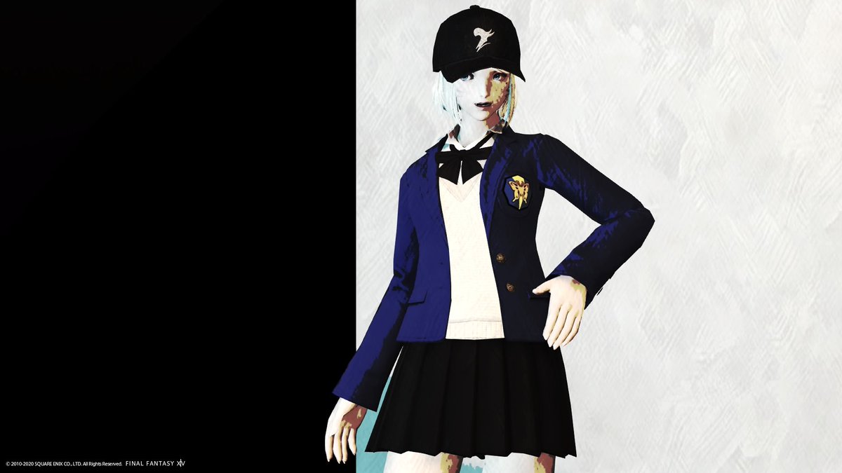 meteoblackff14's tweet image. #おはミコ !!
昨夜は星芒祭を楽しく遊んだよ！
で、アウトするぞーと思ったら制服が届いたよ。中にスパッツ履いてていい感じ！
ちょっとかっこよく撮れた気がするよ。

今日も寒いけど無理なく頑張ろう！あったかくするんだぞ！

#GPOSERS #posterization #FF14SS #FF14