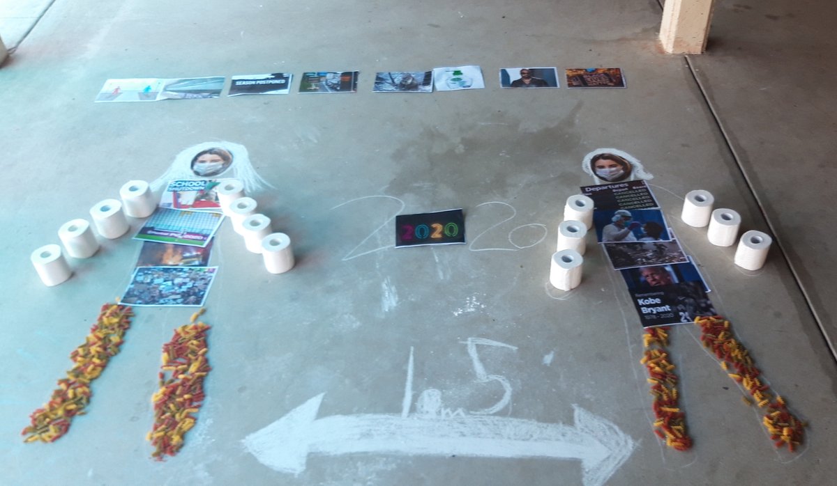 our_sharedstory's tweet photo. 'Socially distancing in vital in 2020. Our artwork reminds people to socially distance while reflecting on the year that was 2020'.

This photograph, 'Social Distancing in 2020', was submitted from 11-year olds Addison, Cian &amp; Hudson (from Cannon Hill in QLD). https://t.co/Ny89QUxhoP