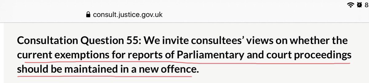 So parliamentary records are not even automatically “exempt”. I use Hansard all the time. If someone says something deemed “hateful” I want it recorded for posterity so I can judge for myself and refer to it. 
