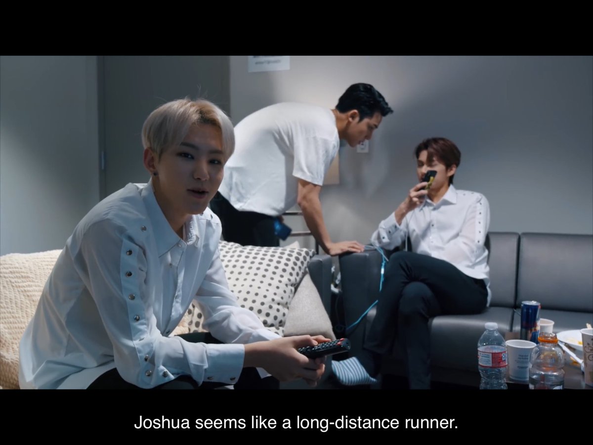 hoshi to joshua: he seems like a long distance runner — we could understand a long distance runners will always improve themselves whenever they practice for competition to break their own record. from this context, hoshi tried to imply that [cont...]