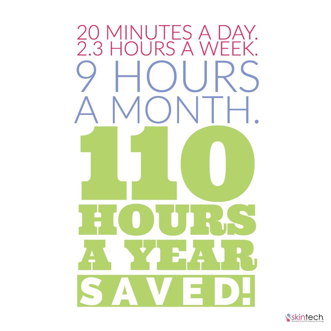 myskintech's tweet photo. 20 minutes a day
2.3 hours a week
9 hours a month
110 HOURS A YEAR
SAVED ⏰when you switch to SkinTech!
Try it today >>> https://t.co/LbkXGs7Qrq https://t.co/N1HTk7y7NW