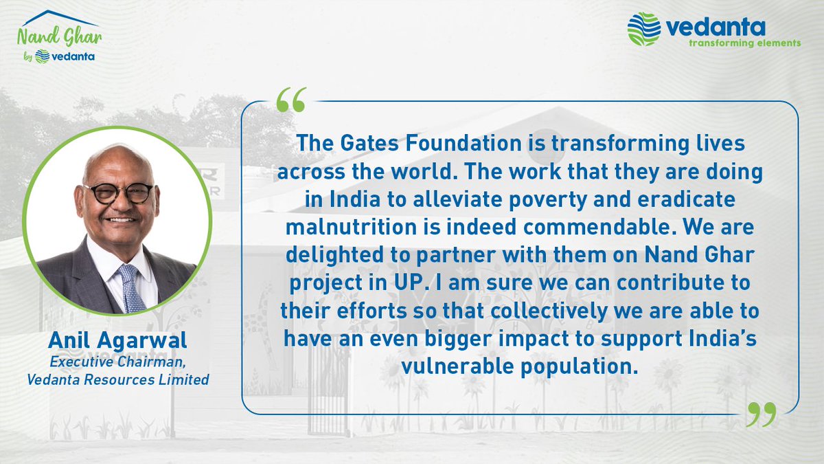 Vedanta_Group's tweet photo. Chairman @AnilAgarwal_Ved during his conversation with @BillGates on the shared values of Gates Foundation &amp; Anil Agarwal Foundation. The partnership with Project @Nandghar aims to facilitate the holistic development of women &amp; children for a promising future.

@MinistryWCD https://t.co/qoP8uO3FjJ