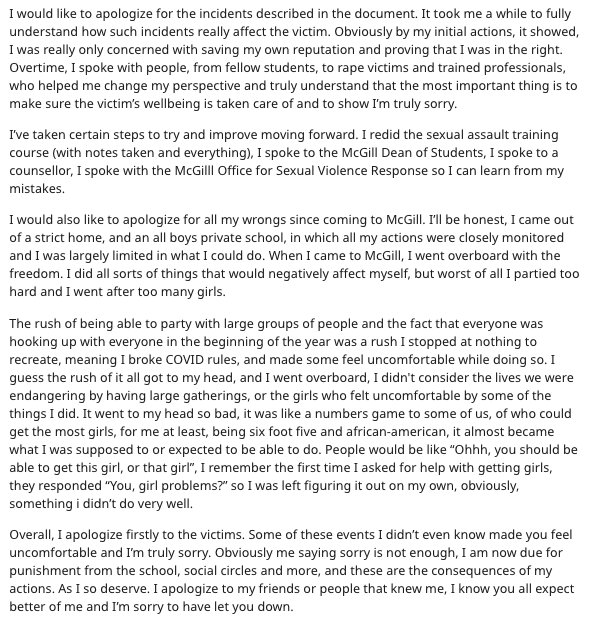 VCcom315's tweet photo. @goblingab @tinislz @mcgillu here it is (this is the alleged apology) the doc was deleted so https://t.co/PiZh9BaeXI