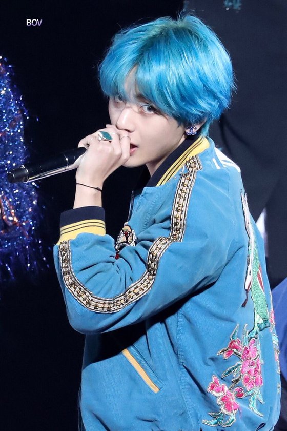 Taehyung in blue hairs — a dominating thread