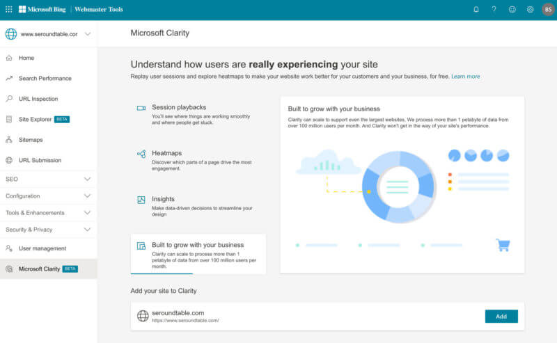 Microsoft Clarity + Bing Webmaster Tools