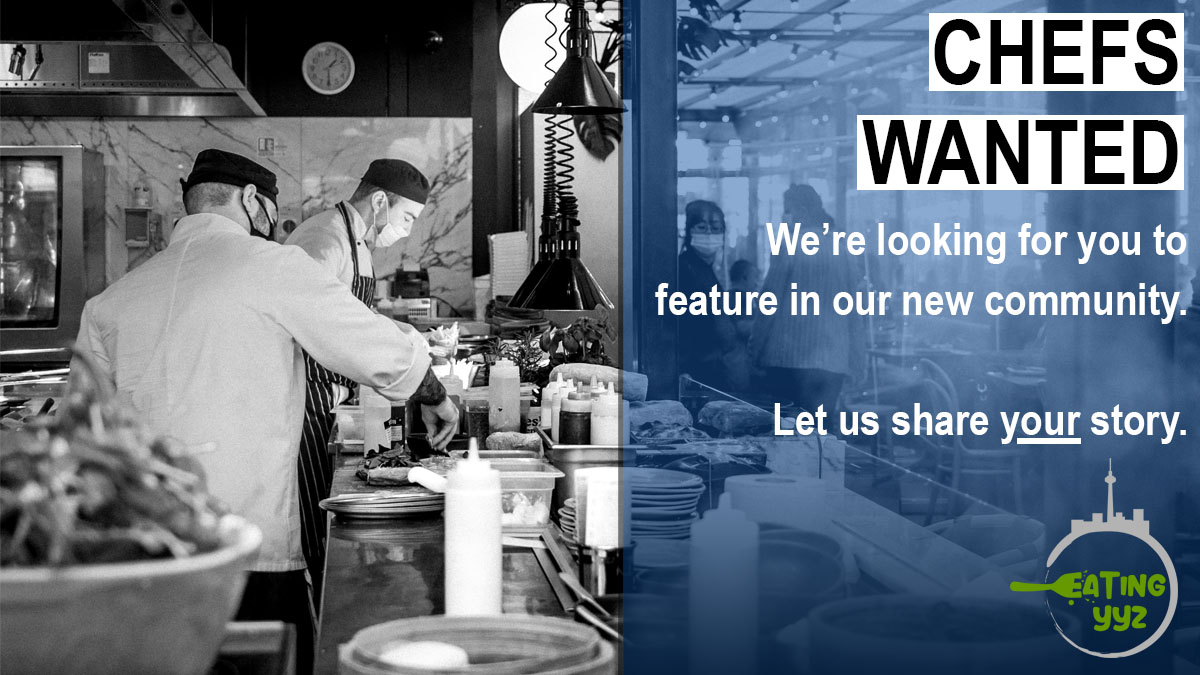 eatingyyz's tweet photo. Are you a Toronto Chef? Our site, #EatingYYZ wants to feature you in our new community. #Toronto needs to know about you! 💚

Are you a #foodie? Join our story and show your support by liking and retweeting our page. 🙏

#torontorestaurants #torontochefs #torontofoodie #toronto https://t.co/fypwOec2O3