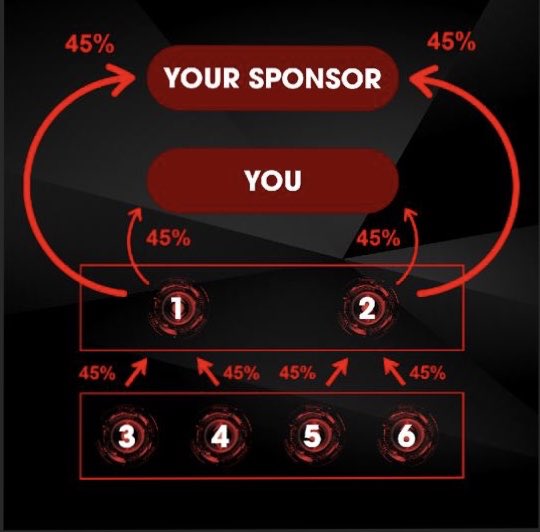 EthersunMatrix's tweet photo. All  payments from your direct sponsor are split 45%- 45% between you and the position above.

You can Get spills from upline + Get Overflow downline https://t.co/MrNNe1AT6w