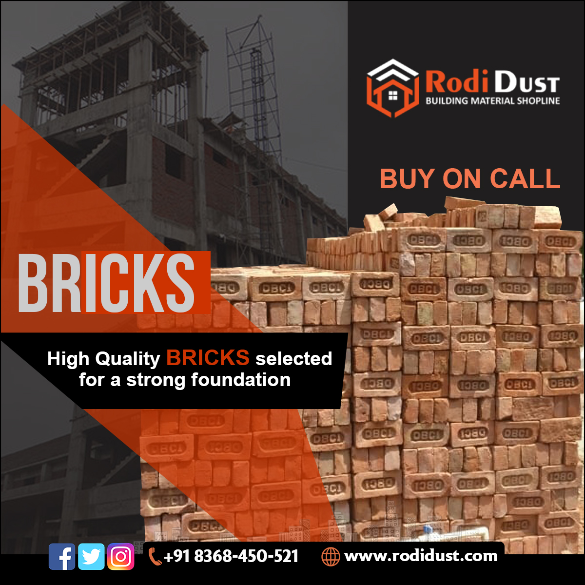 rodidust's tweet photo. High-Quality Bricks Selected for a Strong Foundation

Buy On Call

#rodidust #rodi #jamunasand #steel #rmc  #bricks #StoneDust #StoneDustonline  #buildingmaterial 
#construction #buildingmaterialsupplier #architecture #design #renovation #contractor #engineering #realestate #home https://t.co/lJaV4LuNbf