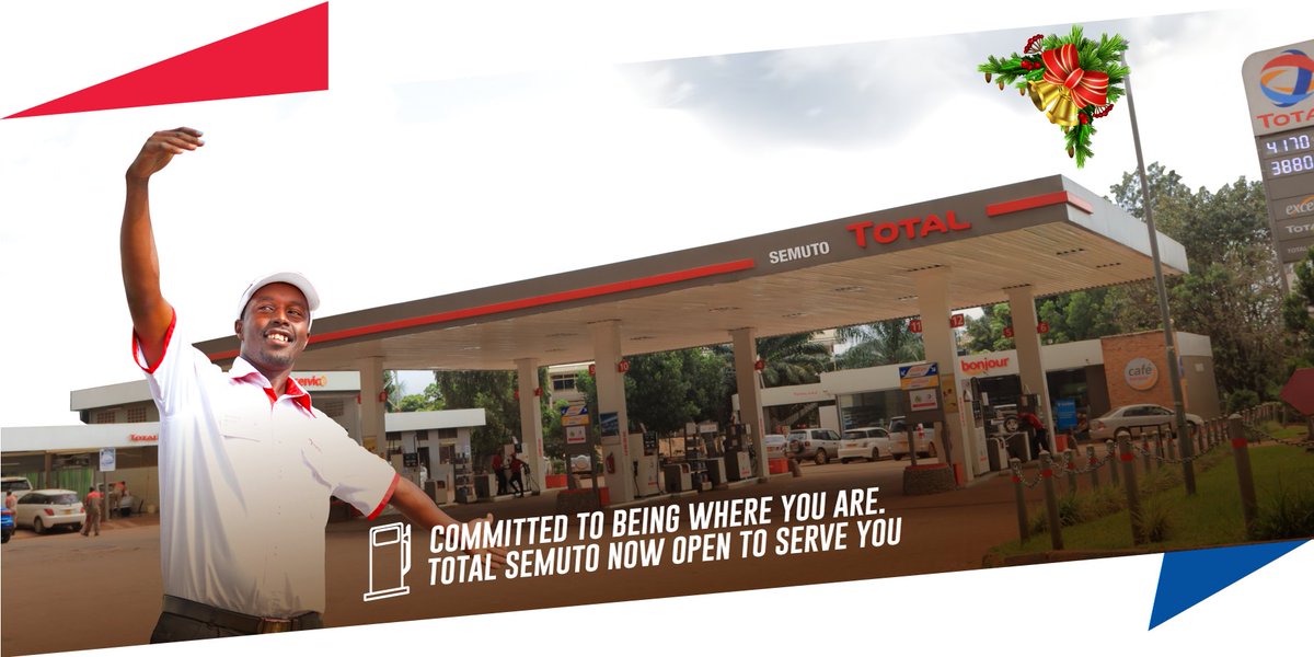 TotalEnergiesUG's tweet photo. This festive season, stop by Total Semuto to fill up your tank with fuel that cleans your engine Km after Km.
#TOTALEXCELLIUM https://t.co/tNT12qjwlP
