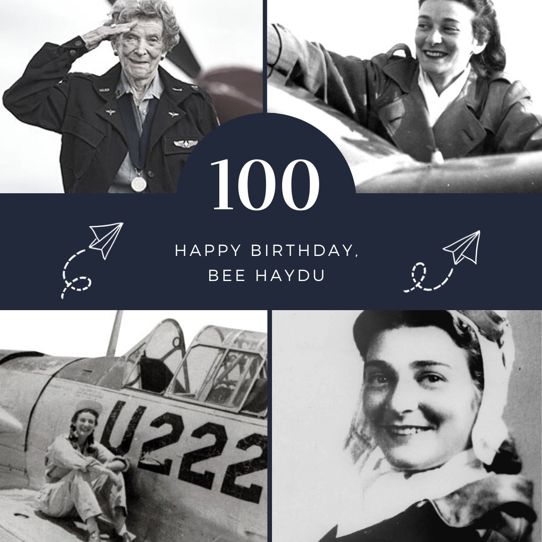 FlyGirlsWW2's tweet image. Happy 100th birthday to Bee Haydu, a lifelong advocate for women in aviation and a champion of the #WASP legacy. She is one of the few women who served in #WW2 and is still alive to tell her story today.