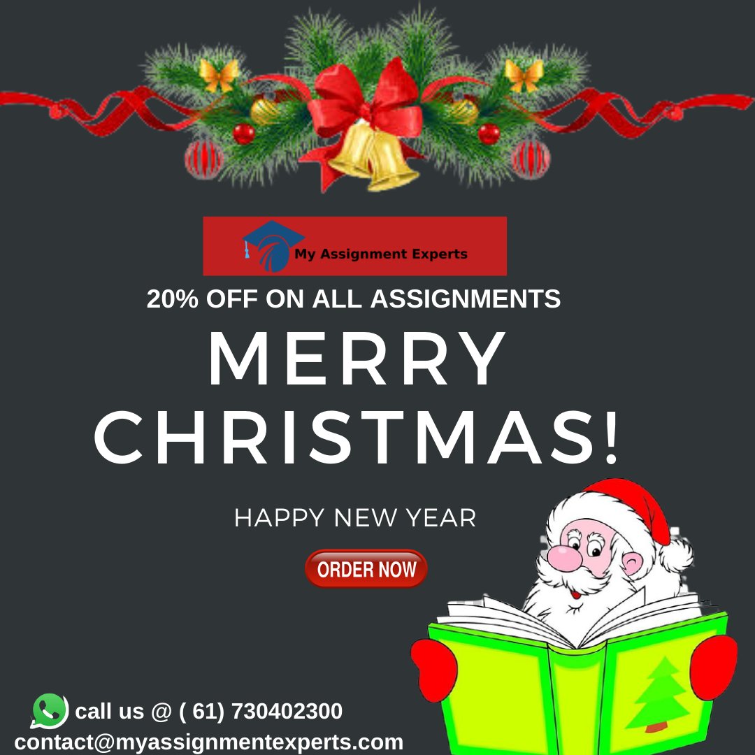 my_experts's tweet image. 20% OFF ON ALL ASSIGNMENTS
                 MERRY 
           #Christmas2020 
          #HappyNewYear  
      #myassignmentexperts